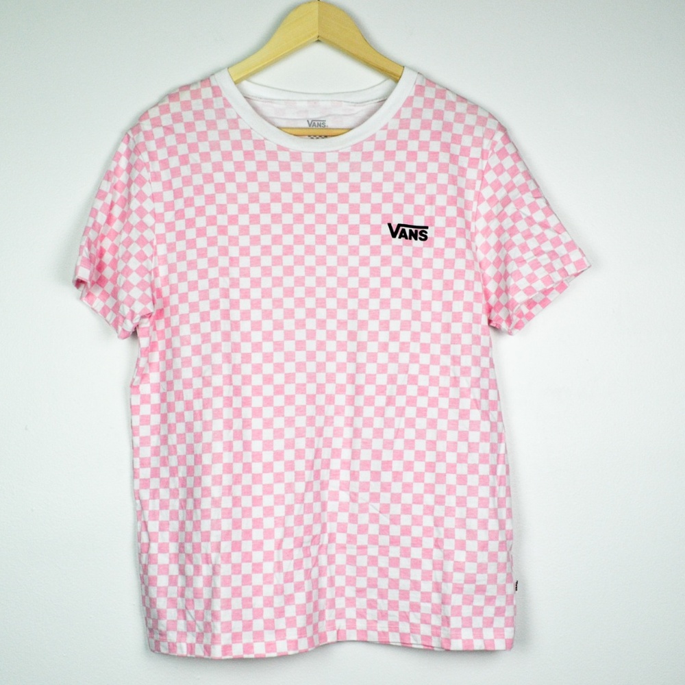 Pink & White Checkerboard Vans Short Sleeve Tee
